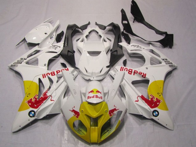 2009-2014 BMW S1000RR Motorcycle Fairings - White Yellow Red Bull
