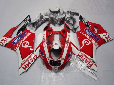 Affordable 2011-2014 Ducati 1199 Motorcycle Fairings - White Red Fiamm Ficc