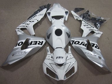 Affordable 2006-2007 Honda CBR1000RR Motorcycle Fairing - White Silver Black Repsol