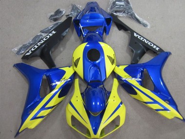 Affordable 2006-2007 Honda CBR1000RR Motorcycle Fairings - Blue Yellow Glossy Black