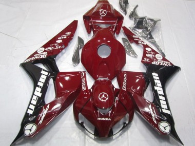 Affordable 2006-2007 Honda CBR1000RR Motorcycle Fairings - Maroon Red Glossy Black White Jordan