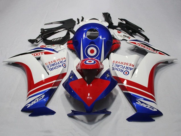 2012-2016 Honda CBR1000RR Motorcycle Fairings - White Red Blue Royal Air Force Reserves