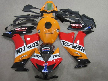 Affordable 2012-2016 Honda CBR1000RR Motorcycle Fairings - Orange White Red Glossy Black Repsol 1