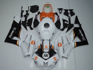 Affordable 2012-2016 Honda CBR1000RR Motorcycle Fairings - White Orange Glossy Black Konica Minolta 56