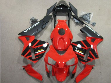 Affordable 2003-2004 Honda CBR600RR Motorcycle Fairing - Red Glossy Black Matte Black