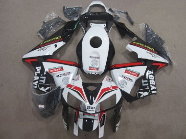 Affordable 2005-2006 Honda CBR600RR Motorcycle Fairings - White Red Black Star Lock Playboy