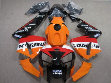 Affordable 2005-2006 Honda CBR600RR Motorcycle Fairings Kits - Orange White Red Glossy Black Repsol