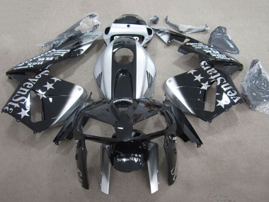 Affordable 2005-2006 Honda CBR600RR Motorcycle Fairings - Glossy Black Silver SevenStars