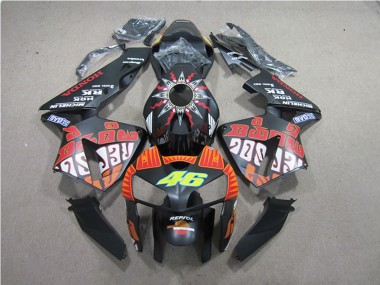 Affordable 2005-2006 Honda CBR600RR Motorcycle Fairings - Matte Black Valentino Rossi Repsol 46
