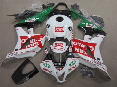 Affordable 2007-2008 Honda CBR600RR Motorcycle Fairing - White Red Green San Carlo