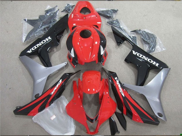 2007-2008 Honda CBR600RR Motorcycle Fairing - Silver Red Glossy Black