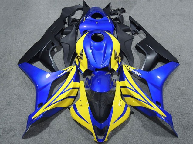 2007-2008 Honda CBR600RR Motorcycle Fairings - Blue Yellow Matte Black