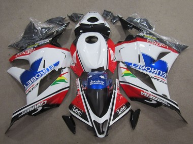 Affordable 2009-2012 Honda CBR600RR Motorcycle Fairings - White Red Blue EuroBet Lee