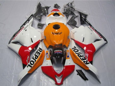 Affordable 2009-2012 Honda CBR600RR Motorcycle Fairings Kits - Orange White Red Glossy Black Repsol