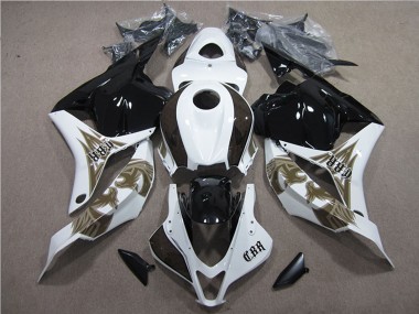 Affordable 2009-2012 Honda CBR600RR Motorcycle Fairings Kits - White Glossy Black