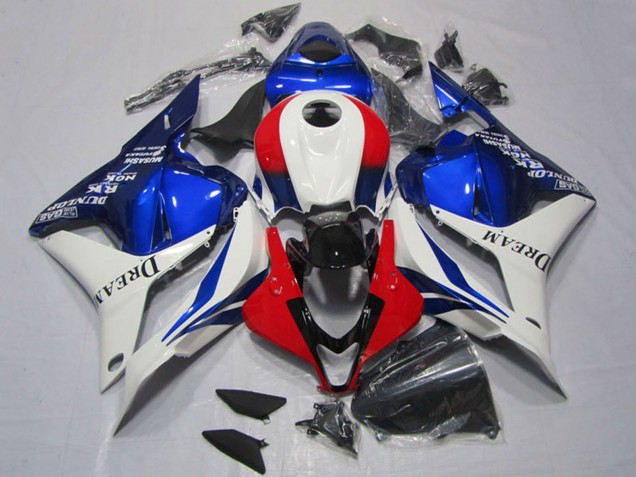 2009-2012 Honda CBR600RR Motorcycle Fairings - White Red Blue Dream