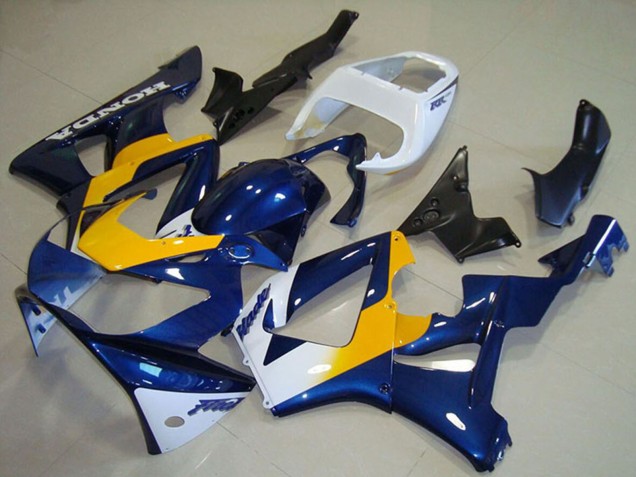 2000-2001 Honda CBR900RR 929 Motorcycle Fairings - White Blue Yellow