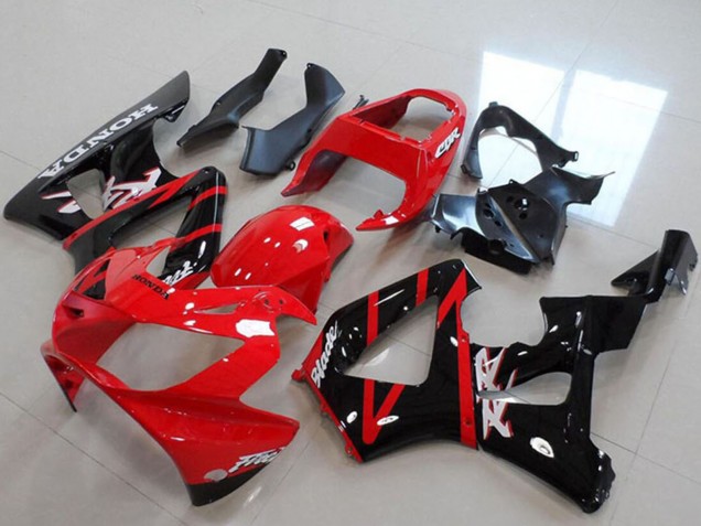 2000-2001 Honda CBR900RR 929 Motorcycle Fairings - Red Glossy Black Stripe