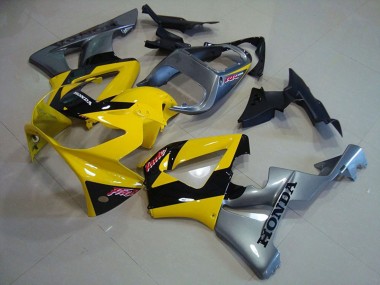 Affordable 2000-2001 Honda CBR900RR 929 Motorcycle Fairings - Yellow Silver Glossy Black