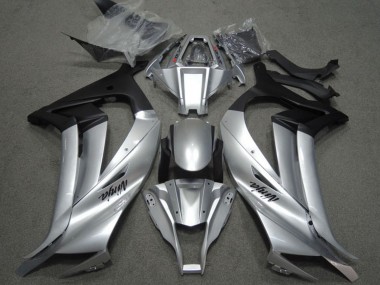 Affordable 2011-2015 Kawasaki ZX10R Motorcycle Fairings - Silver Matte Black