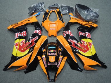 Affordable 2011-2015 Kawasaki ZX10R Motorcycle Fairings - Orange Black Red Bull