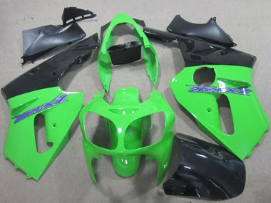 Affordable 2000-2001 Kawasaki ZX12R Motorcycle Fairings - Green Matte Black Blue