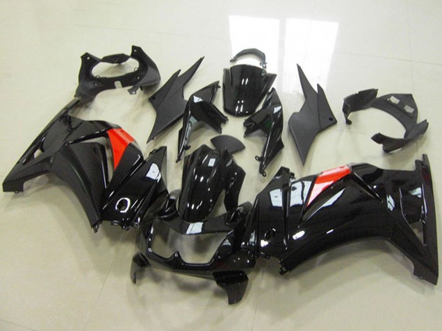 2008-2012 Kawasaki ZX250R Motorcycle Fairings - Glossy Black Red