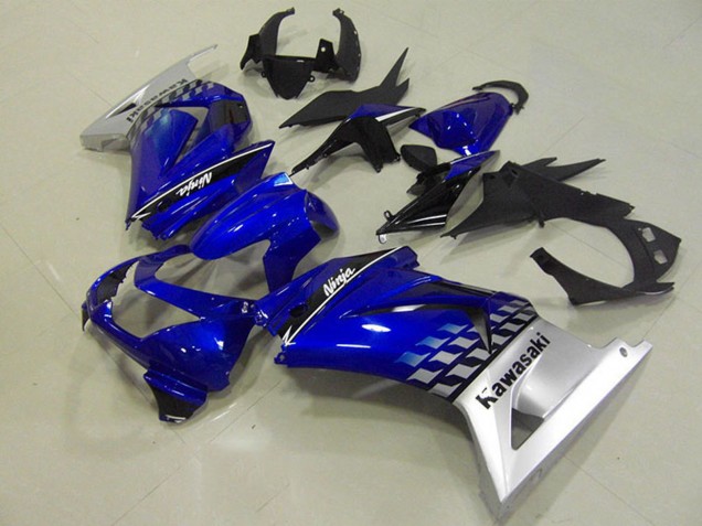 2008-2012 Kawasaki ZX250R Motorcycle Fairings - Blue Silver