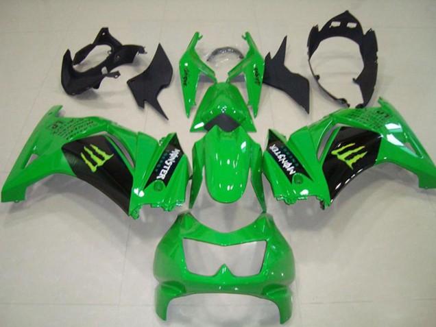 2008-2012 Kawasaki ZX250R Motorcycle Fairings - Green Black Monster