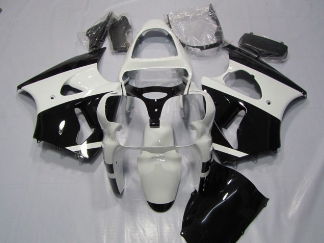 2000-2002 Kawasaki ZX6R Motorcycle Fairings - White Glossy Black