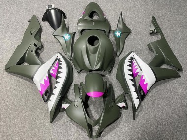 Affordable 2007-2008 Honda CBR600RR Motorcycle Fairings - Army Green White Pink Shark