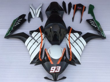 Affordable 2012-2016 Honda CBR1000RR Motorcycle Fairings - White Orange Glossy Black Baracuda 93