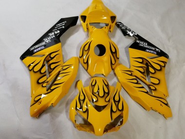 Affordable 2012-2016 Honda CBR1000RR Motorcycle Fairings - Yellow Black Flame