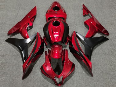 Affordable 2007-2008 Honda CBR600RR Motorcycle Fairing - Red Glossy Black OEM Style