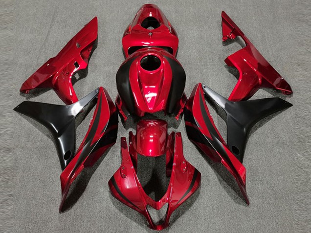 2007-2008 Honda CBR600RR Motorcycle Fairing - Red Glossy Black OEM Style