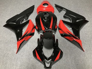 Affordable 2007-2008 Honda CBR600RR Motorcycle Fairings - Red Glossy Black