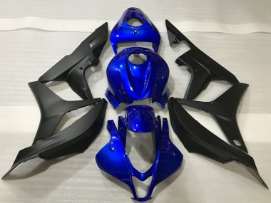 Affordable 2007-2008 Honda CBR600RR Motorcycle Fairing Kits - Blue Matte Black