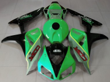 Affordable 2006-2007 Honda CBR1000RR Motorcycle Fairings - Green Blue Glossy Black CBR Style