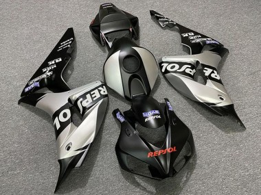Affordable 2006-2007 Honda CBR1000RR Motorcycle Fairings - Silver Matte Black Repsol