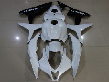 Affordable 2007-2008 Honda CBR600RR Motorcycle Fairing - White Glossy Black