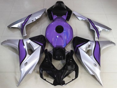 Affordable 2006-2007 Honda CBR1000RR Motorcycle Fairings - Silver Purple Glossy Black