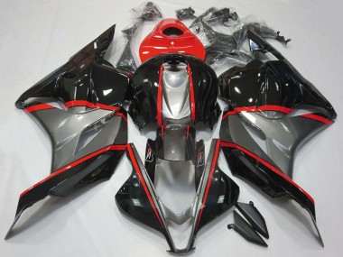 Affordable 2009-2012 Honda CBR600RR Motorcycle Fairings - Red Grey Glossy Black