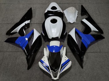 Affordable 2007-2008 Honda CBR600RR Motorcycle Fairings - White Blue Glossy Black
