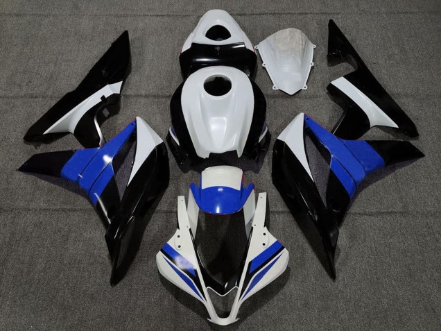 2007-2008 Honda CBR600RR Motorcycle Fairings - White Blue Glossy Black