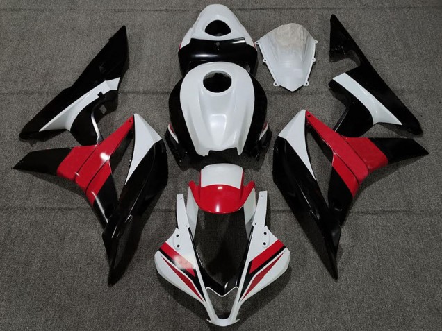 2007-2008 Honda CBR600RR Motorcycle Fairings - White Red Glossy Black