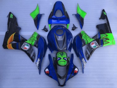 Affordable 2007-2008 Honda CBR600RR Motorcycle Fairings - Blue Green Glossy Black Shark