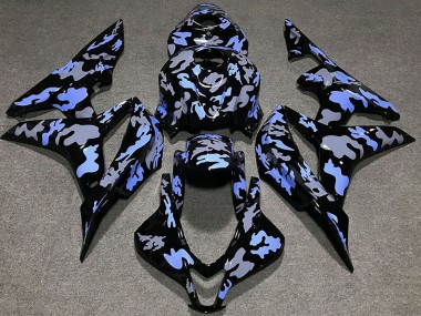 Affordable 2007-2008 Honda CBR600RR Motorcycle Fairing - Blue Grey Camouflage