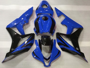 Affordable 2007-2008 Honda CBR600RR Motorcycle Fairings - Blue Glossy Black OEM Style