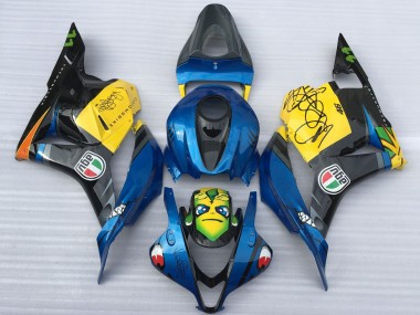 Affordable 2009-2012 Honda CBR600RR Motorcycle Fairings - Blue Yellow Glossy Black Shark