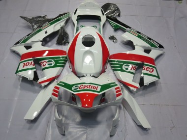 Affordable 2003-2004 Honda CBR600RR Motorcycle Fairings - White Red Green Castrol